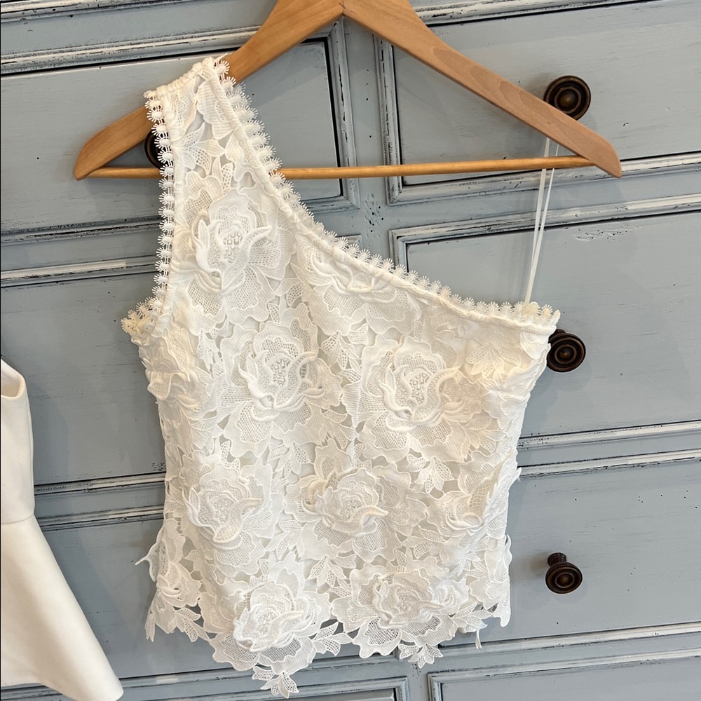 Elegant One-Shoulder Lace Top